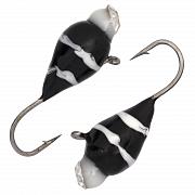 Капля с ушком d 3,0 мм, вес 0,44 гр, обмазка с камнем черная-винт /10 шт/